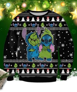 Grinch And Stitch Funny Knitting Pattern 3d Print Ugly Sweater