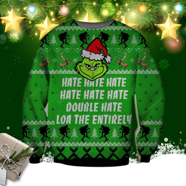 Grinch Hate Hate Hate 3d Print Ugly Christmas Sweater