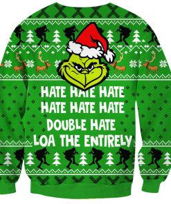 Grinch Hate Hate Hate Print Ugly Christmas Sweatshirt