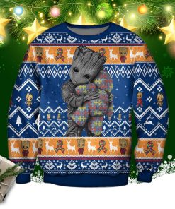 Groot Hugs Pieces Of Autism 3d Print Ugly Sweater Groot Hugs Pieces Of Autism 3d Print Ugly Sweater