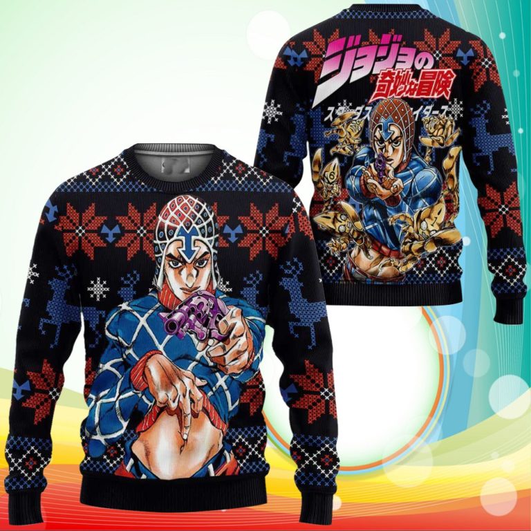 Guido Mista Ugly Christmas Sweater Anime Jojo’s Bizzare Adventure Xmas Gifts