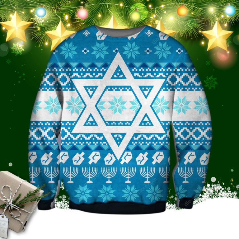 Hanukkah Knitting Pattern 3d Print Ugly Christmas Sweater, Sweatshirt
