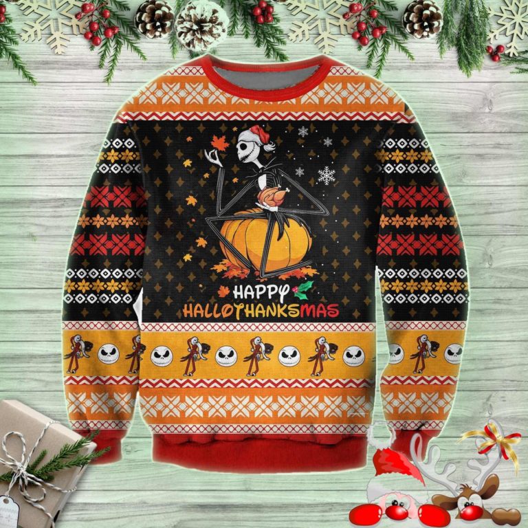 Happy Hallothanksmas Ugly Sweatshirt, Sweater, Sweater