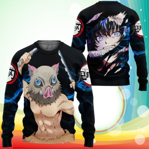 Hashibira Inosuke Sweatshirt Demon Slayer Anime 3D Printed Sweaters ...