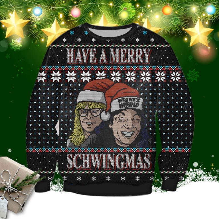 Have A Merry Schwingmas Knitting Pattern 3d Print Ugly Sweater