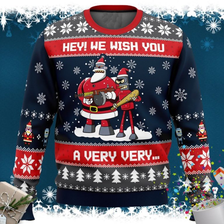 Hey! We Wish You a Futurama Ugly Christmas Sweater