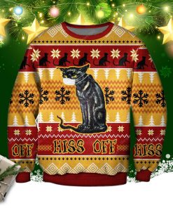 Hiss Off Cat Ugly Christmas Sweater, Sweatshirt