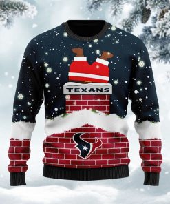 Houston Texans Football Santa Claus 3D Ugly Christmas Sweater