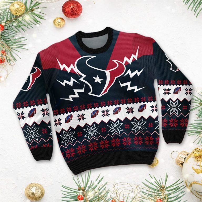 Houston Texans Team 3D Ugly Christmas Sweater