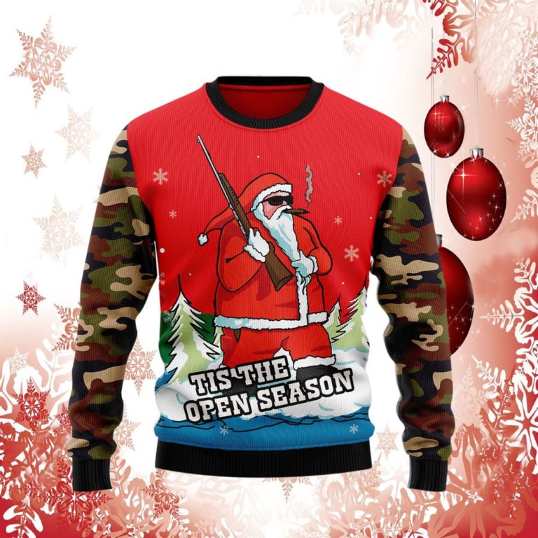 Hunting Santa Christmas Ugly Sweater