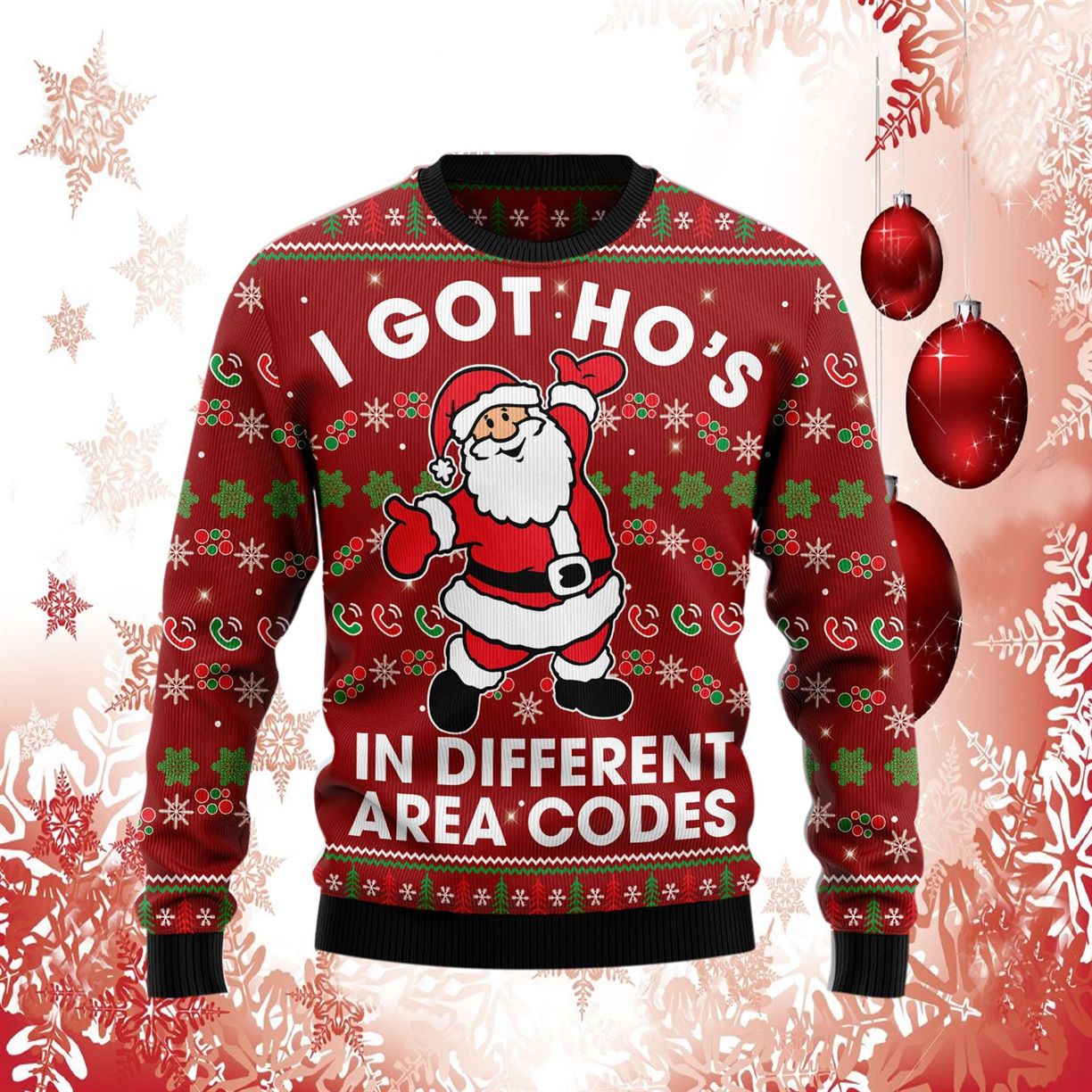 Hunting Santa Christmas Ugly Sweater - RobinPlaceFabrics