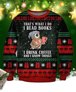 I Read Books I Drink Coffee 3d Print Ugly Christmas Sweater