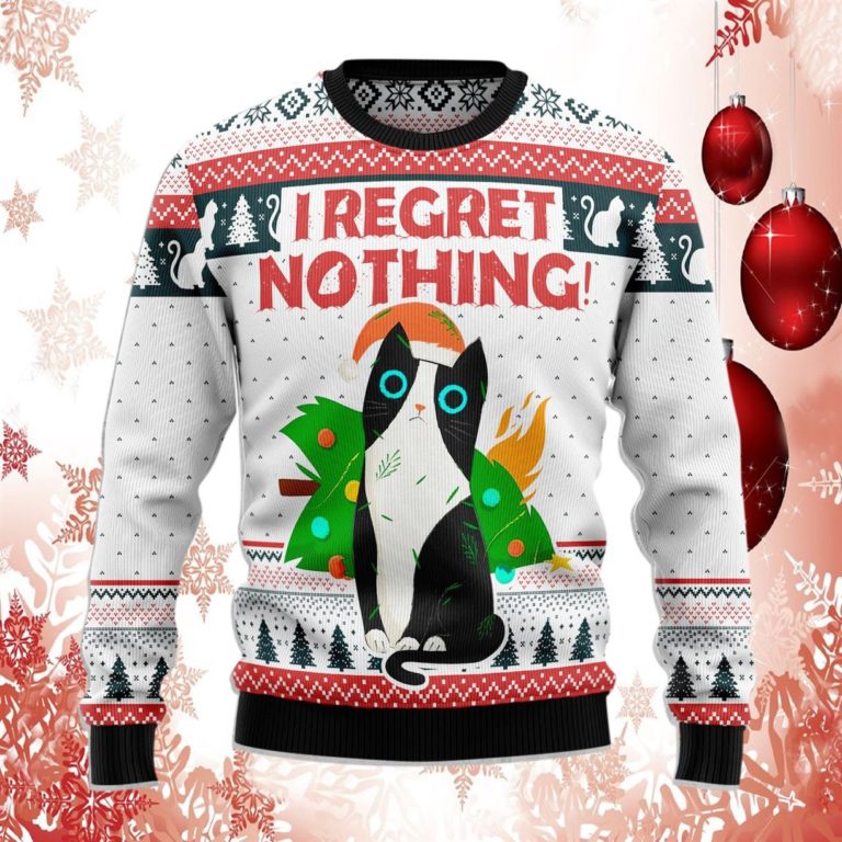 I Regret Nothing Cat Ugly Sweater, Sweatshirt