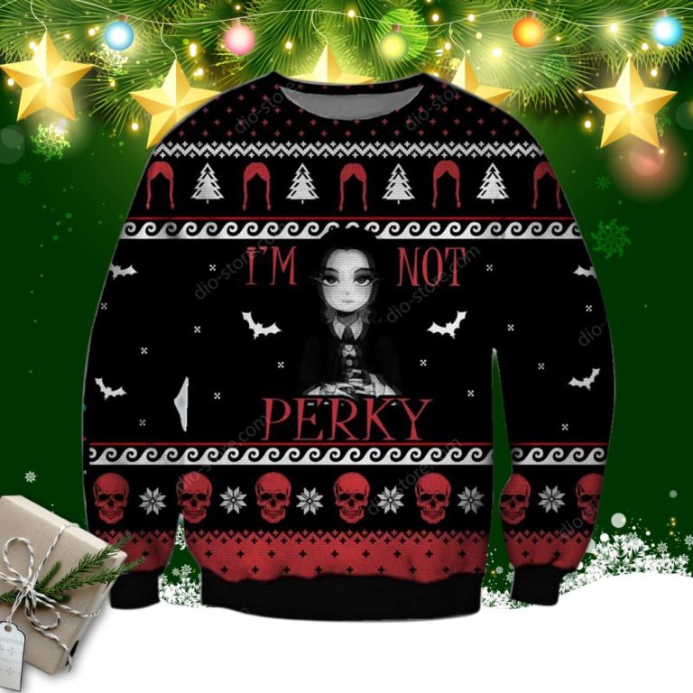 I’m Not Perky Knitting Pattern 3d Print Ugly Christmas Sweater