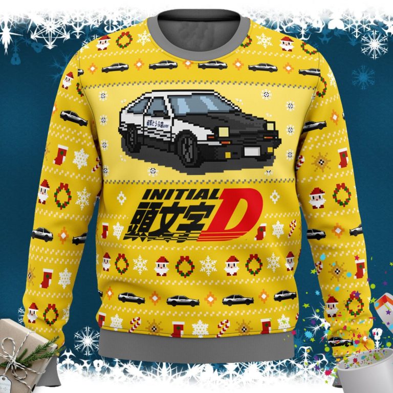 Initial D Classic Toyota Car Ugly Christmas Sweater