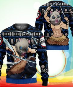 Inosuke Ugly Christmas Sweater Anime Demon Slayer Xmas Gifts
