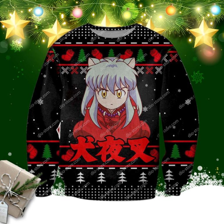 Inuyasha Manga 3d Knitting Pattern Print Ugly Christmas Sweatshirt