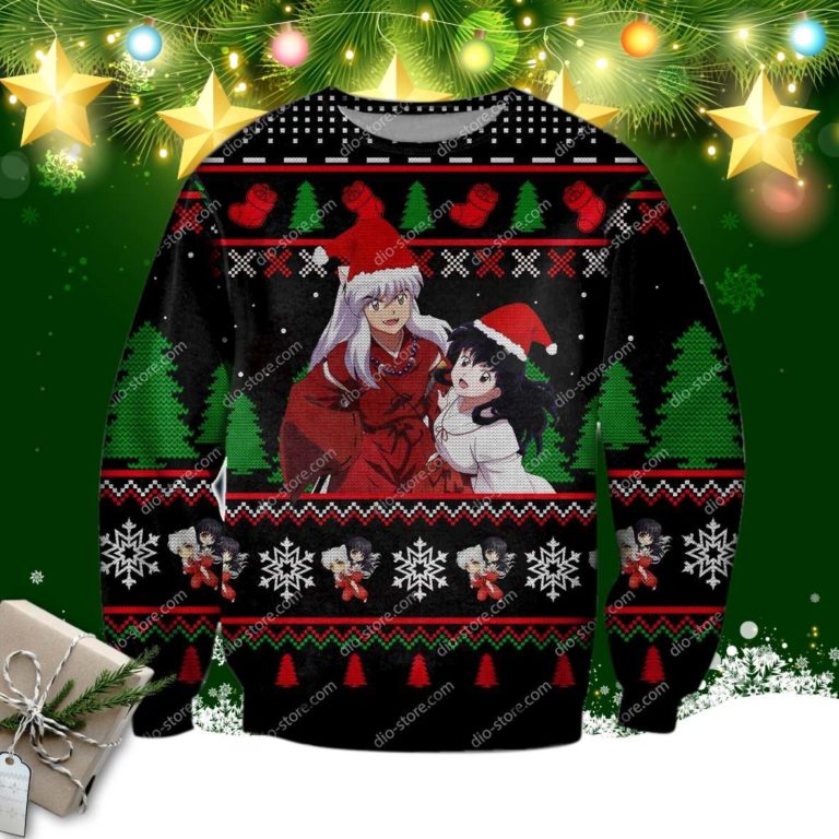 Inuyasha Manga 3d Knitting Pattern Print Ugly Christmas Sweatshirt RBSW110