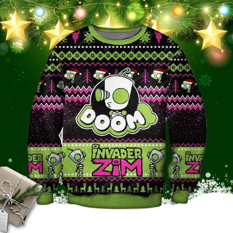 Invader Zim 3d Print Ugly Christmas Sweatshirt, Sweater