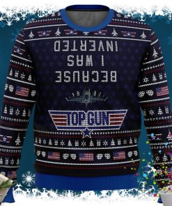 Inverted Top Gun Ugly Christmas Sweater
