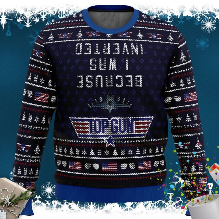 Inverted Top Gun Ugly Christmas Sweater
