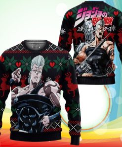Jean Pierre Polnareff Ugly Christmas Sweater JoJo’s Bizzare Adventure Anime Xmas Gifts