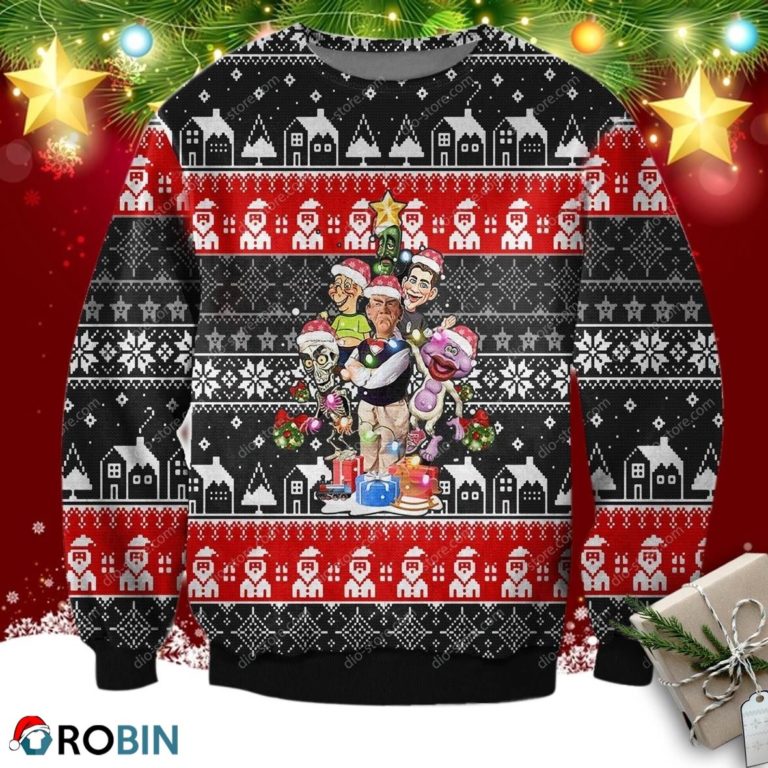 Jeff Dunham Christmas Tree Led Light Ugly Sweatshirt