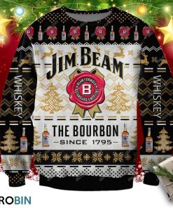 Jim Beam The Bourbon Since 1795 Ugly Christmas Sweater