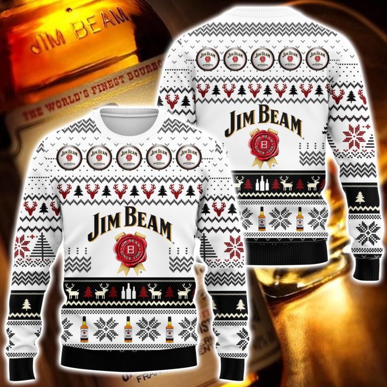 Jim Beam Whiskey 3D Printed Ugly Christmas Sweatshirt