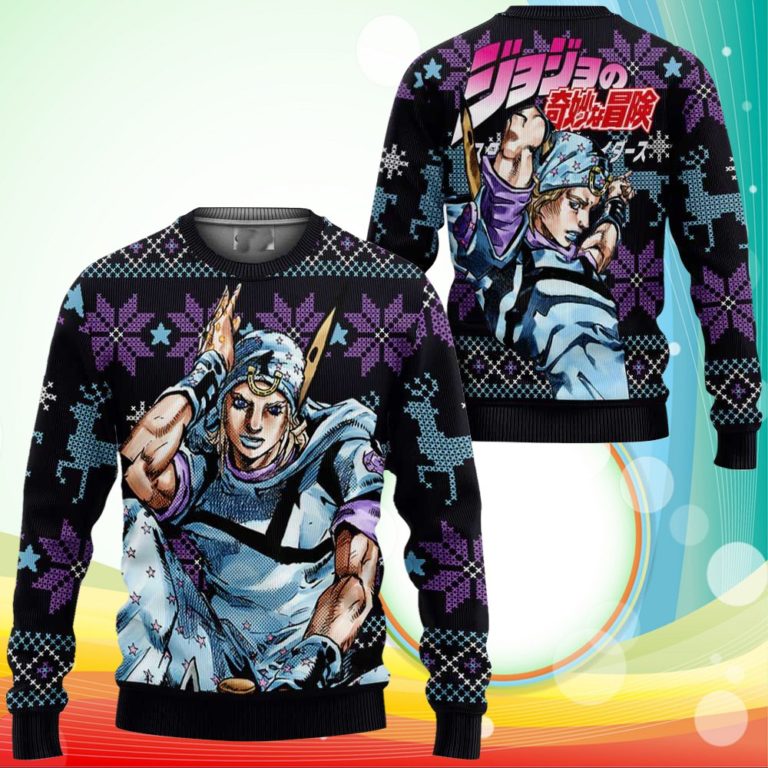Johnny Joestar Ugly Christmas Sweater Anime Jojo’s Bizzare Adventure Xmas Gifts