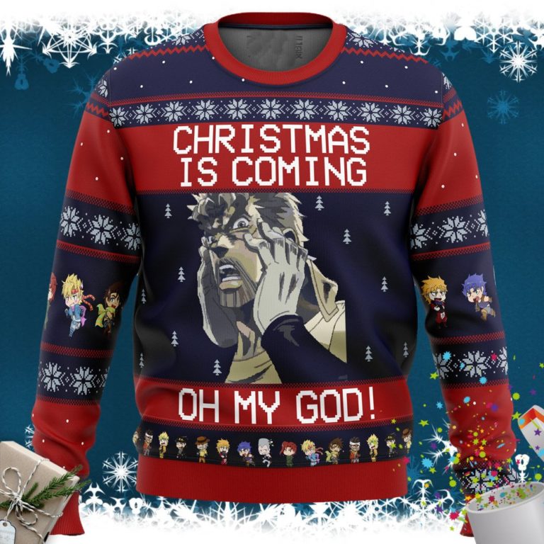 Jojo’s Bizarre Adventure Joseph Joestar Oh My God Ugly Christmas Sweater