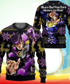 Josuke Higashikata Ugly Christmas Sweater Anime Jojo’s Bizzare Adventure Xmas Gifts