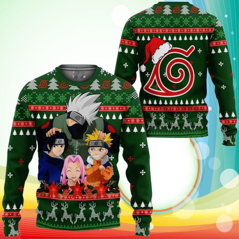 Kakashi Team 7 Ugly Christmas Sweater Naruto Anime Xmas Gifts