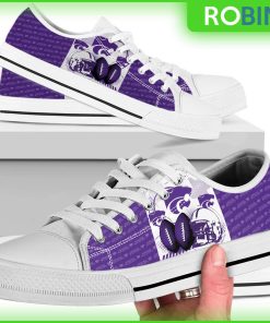 Kansas State Wildcats NCAA Football Helmet Canvas Low Top Shoes Kansas State Wildcats NCAA Football Helmet Canvas Low Top Shoes
