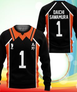 Karasuno Daichi Sawamura Uniform Sweatshirt Num 1 Haikyuu Anime Jacket