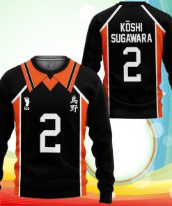 Karasuno Koshi Sugawara Uniform Sweatshirt Num 2 Haikyuu Anime Jacket