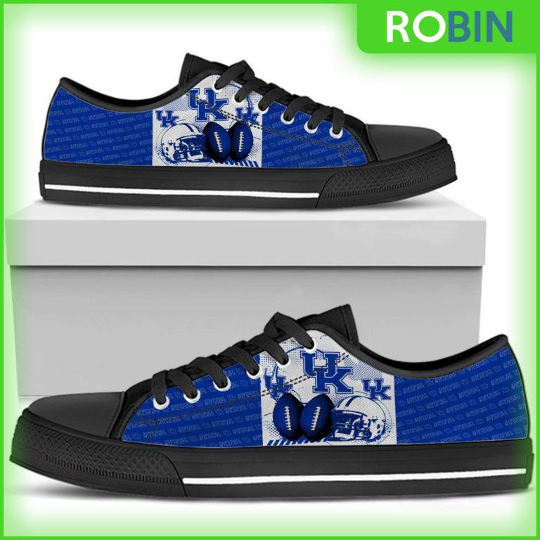 Kentucky Wildcats Football Canvas Low Top Shoes