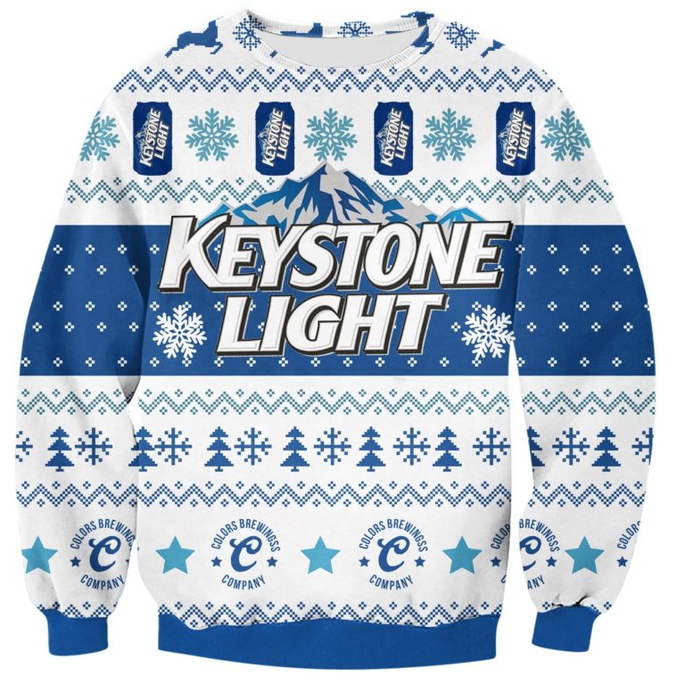 Keystone Light Beer Print Ugly Christmas Sweatshirt