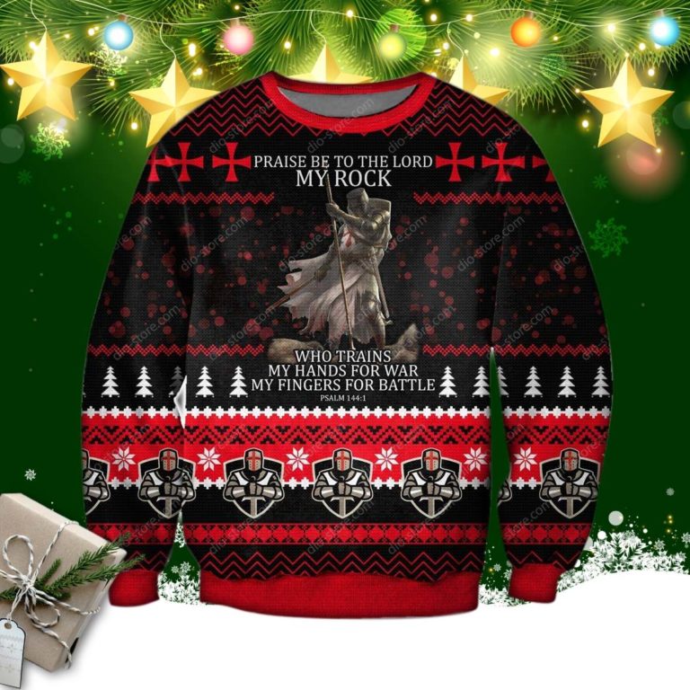 Knights Templar Knitting Pattern 3d Print Ugly Christmas Sweater