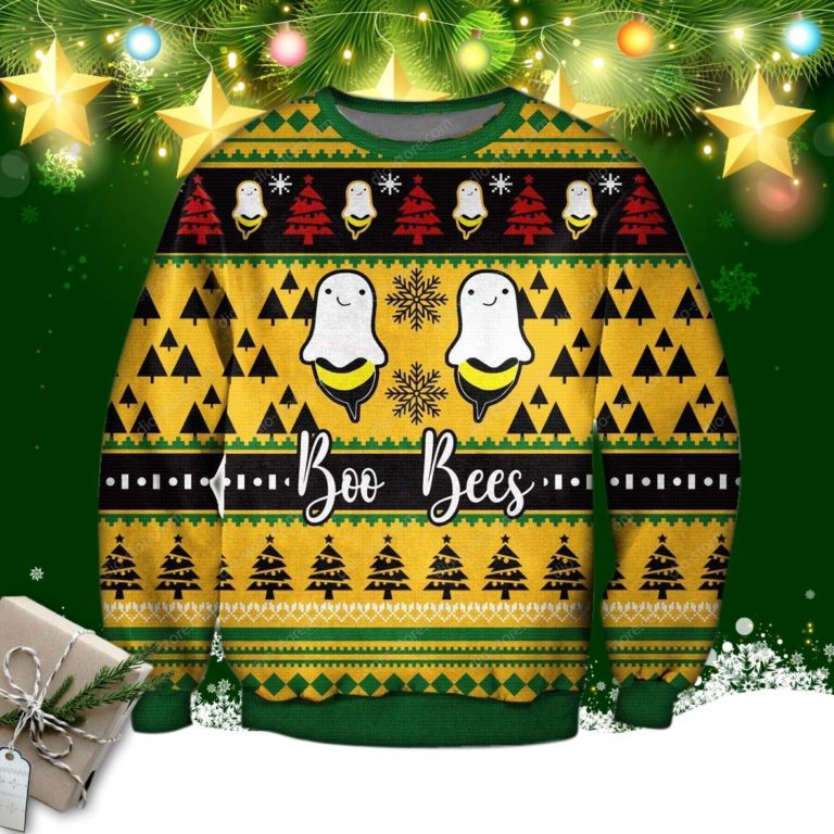 Knitting Pattern Boo Bees 3d Print Ugly Christmas Sweater