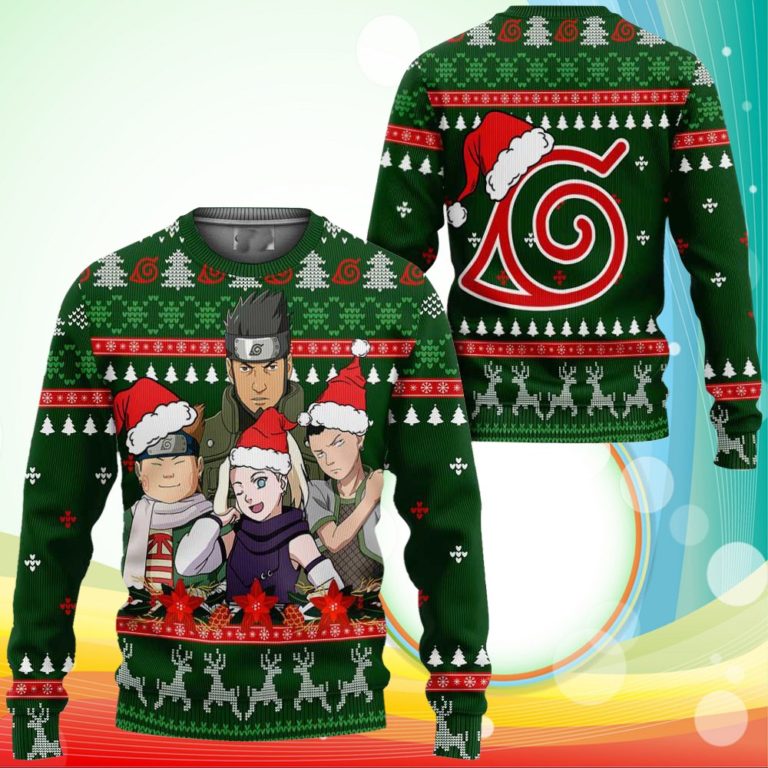 Konoha Team 10 Ugly Christmas Sweater Naruto Anime Xmas Gifts