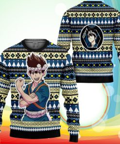 Kuromu Chrome Ugly Christmas Sweater Anime Dr Stone Xmas Gifts