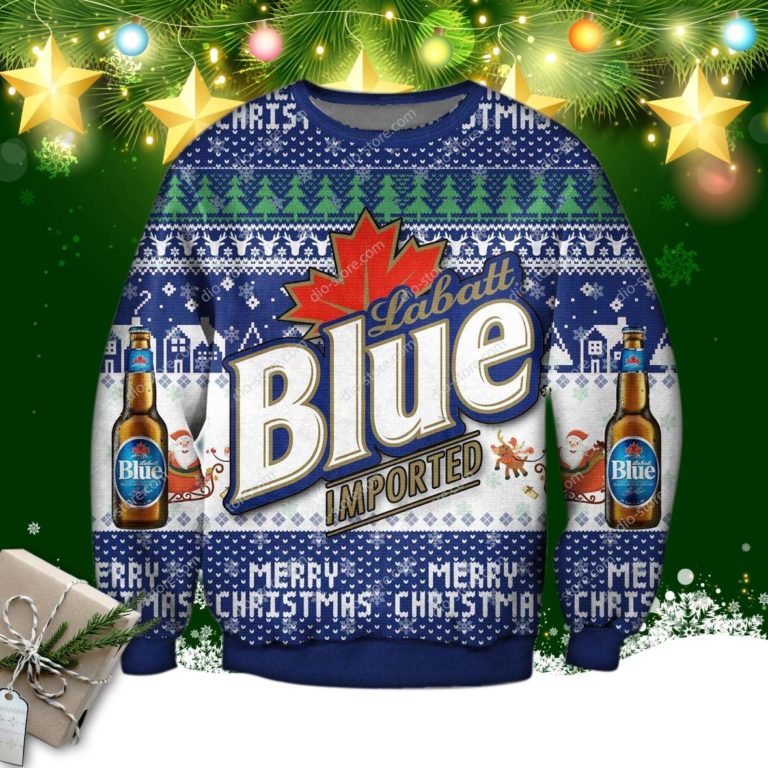 Labatt Blue Beer Knitting Pattern 3d Print Ugly Sweatshirt