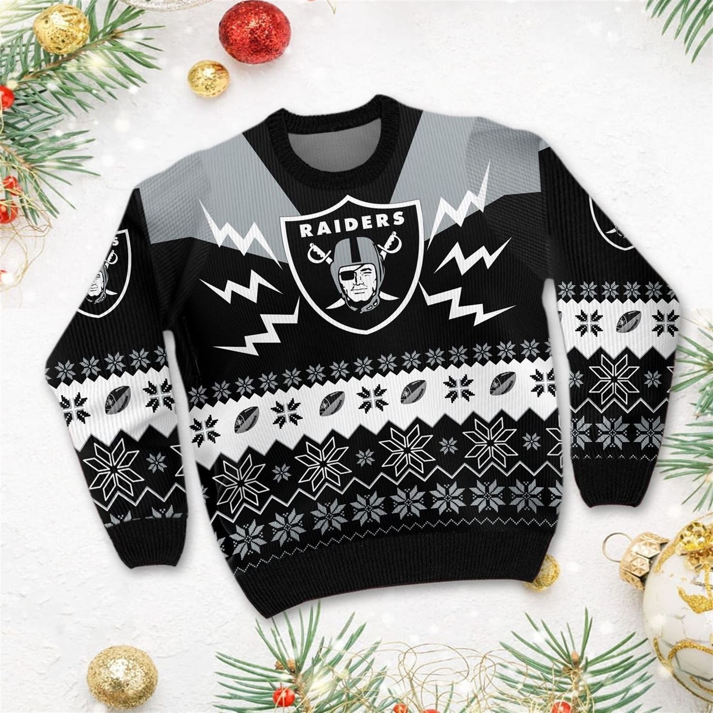 Las Vegas Raiders NFL Football Team 3D Ugly Christmas Sweater ...