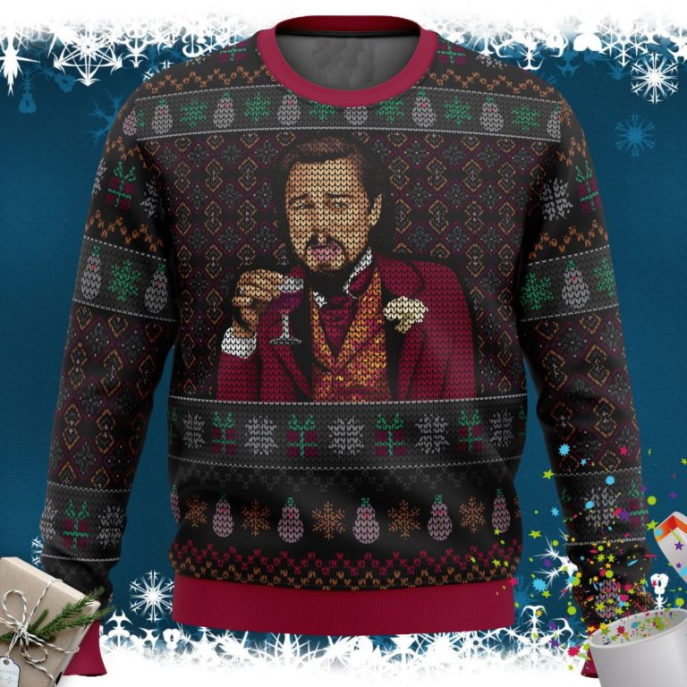 Laughing Leo DiCaprio Meme Ugly Christmas Sweater