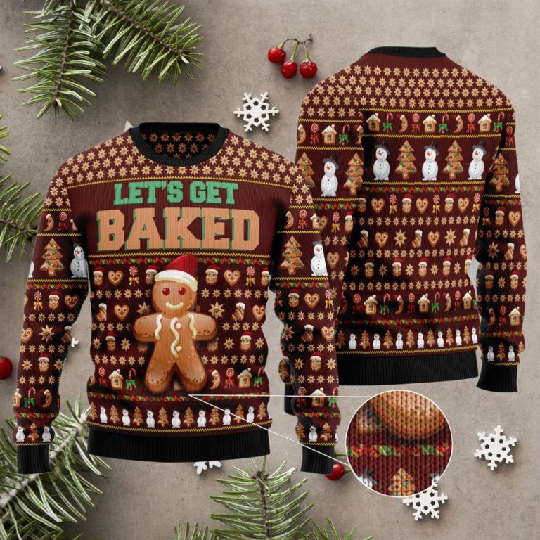 Lets Get Baked Christmas Ugly Sweater