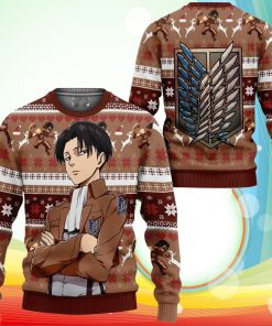 Levi Ackerman Ugly Christmas Sweater Anime Attack On Titan Xmas Gifts