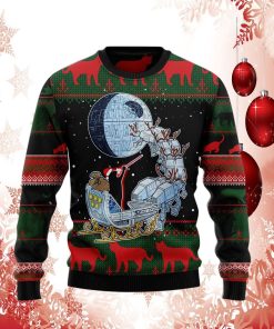 LGBT RainbowBlack Cat Sleigh To Death Star Ugly Sweater