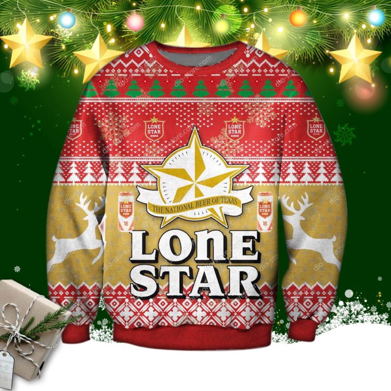 Lonestar Beer Knitting Pattern 3d Print Ugly Sweatshirt