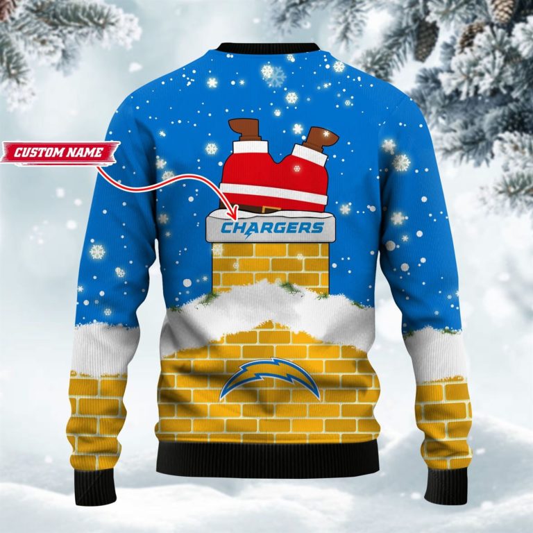 Los Angeles Chargers NFL Football Santa Claus 3D Ugly Christmas Sweater